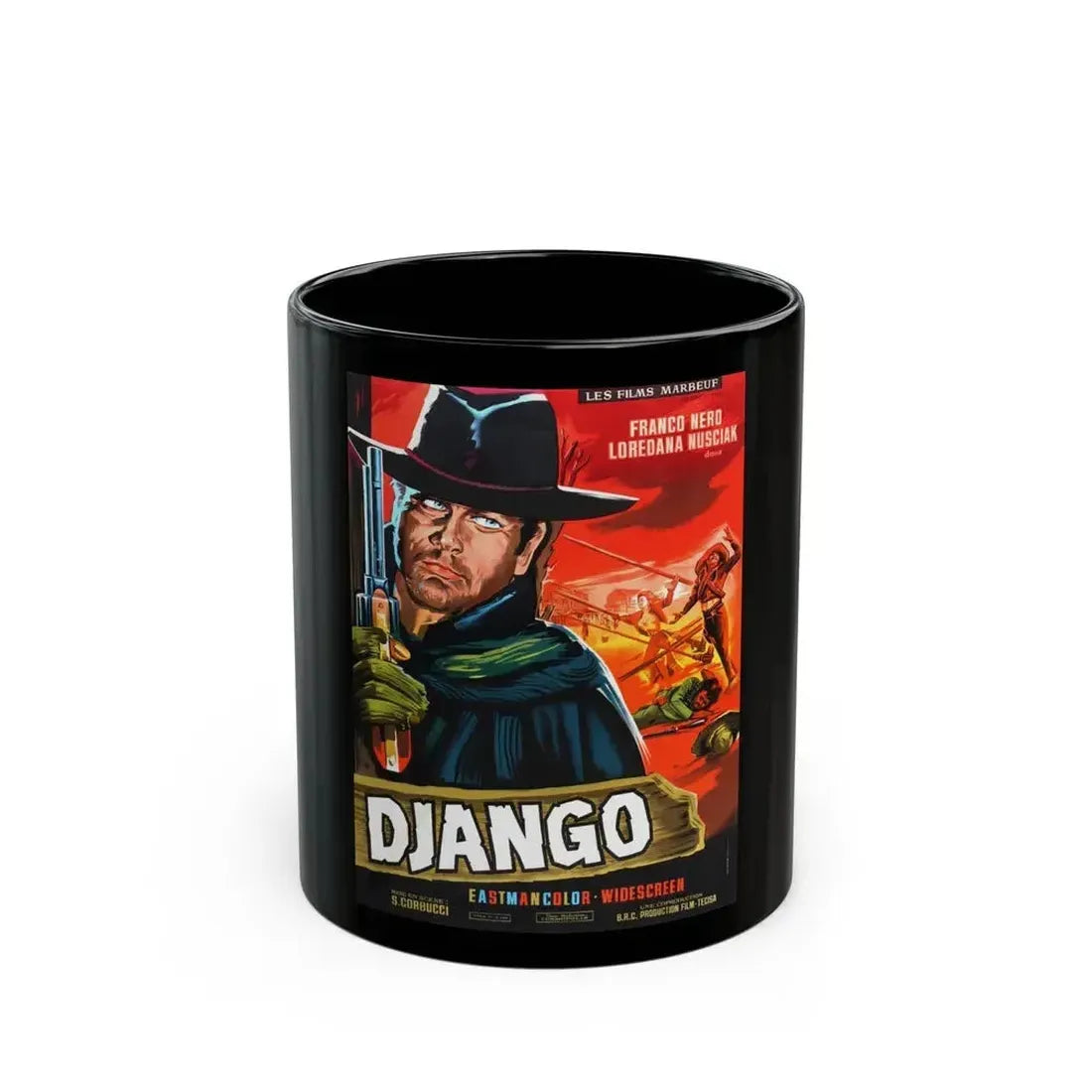 DJANGO (FRENCH) 1966 Movie Poster - Black Coffee Mug 11oz - Go Mug Yourself
