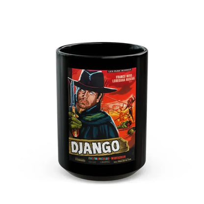 DJANGO (FRENCH) 1966 Movie Poster - Black Coffee Mug 15oz - Go Mug Yourself