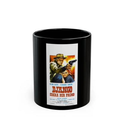 DJANGO SHOOTS FIRST 1966 Movie Poster - Black Coffee Mug-11oz-Go Mug Yourself