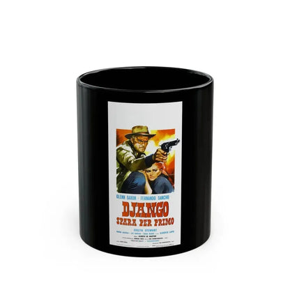 DJANGO SHOOTS FIRST 1966 Movie Poster - Black Coffee Mug 11oz - Go Mug Yourself