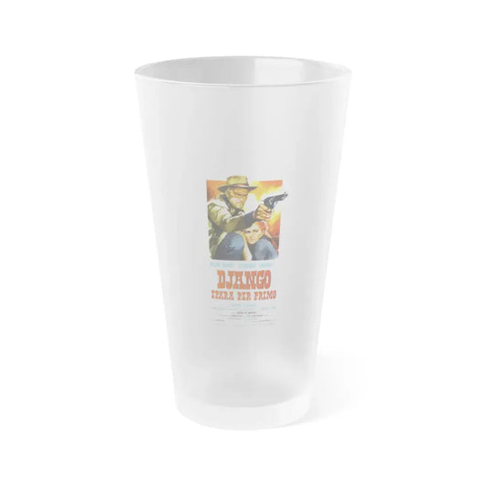 DJANGO SHOOTS FIRST 1966 Movie Poster - Frosted Pint Glass 16oz Default Title - Go Mug Yourself