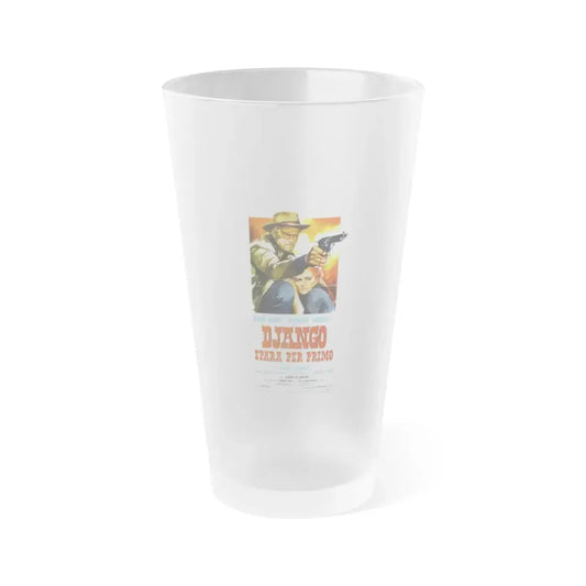 DJANGO SHOOTS FIRST 1966 Movie Poster - Frosted Pint Glass 16oz Default Title - Go Mug Yourself
