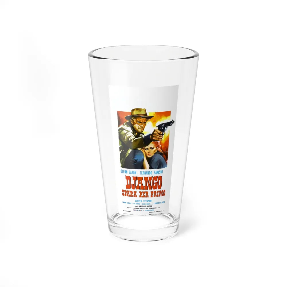 DJANGO SHOOTS FIRST 1966 Movie Poster - Pint Glass 16oz-16oz-Go Mug Yourself