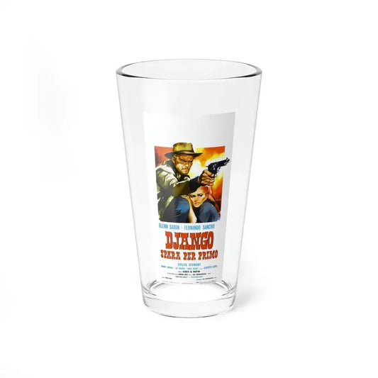 DJANGO SHOOTS FIRST 1966 Movie Poster - Pint Glass 16oz 16oz - Go Mug Yourself