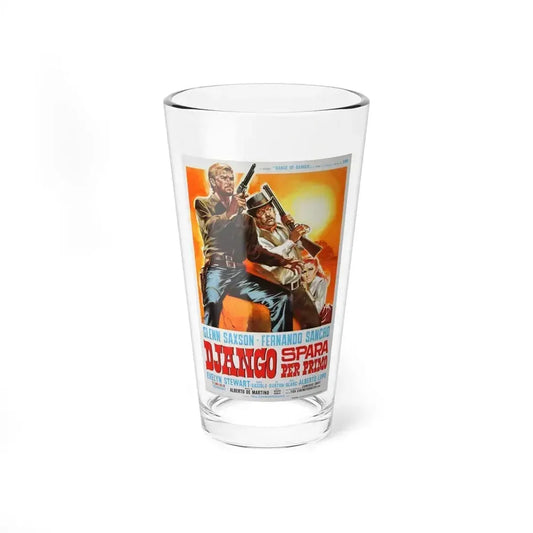 DJANGO SHOOTS FIRST (2) 1966 Movie Poster - Pint Glass 16oz 16oz - Go Mug Yourself