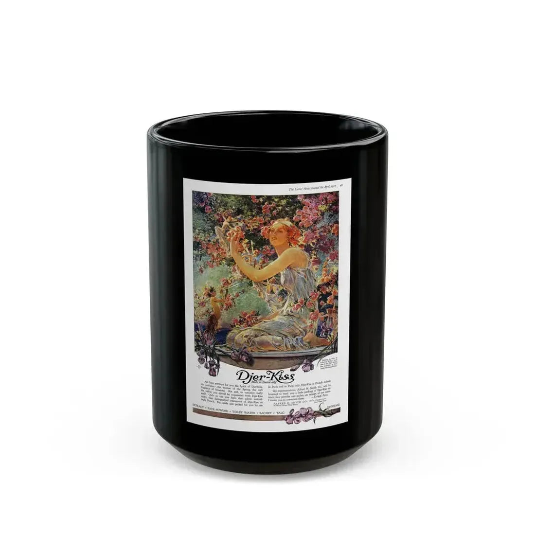 Djer-Kiss ad, Ladies' Home Journal, April 1917 - Black Coffee Mug 15oz - Go Mug Yourself