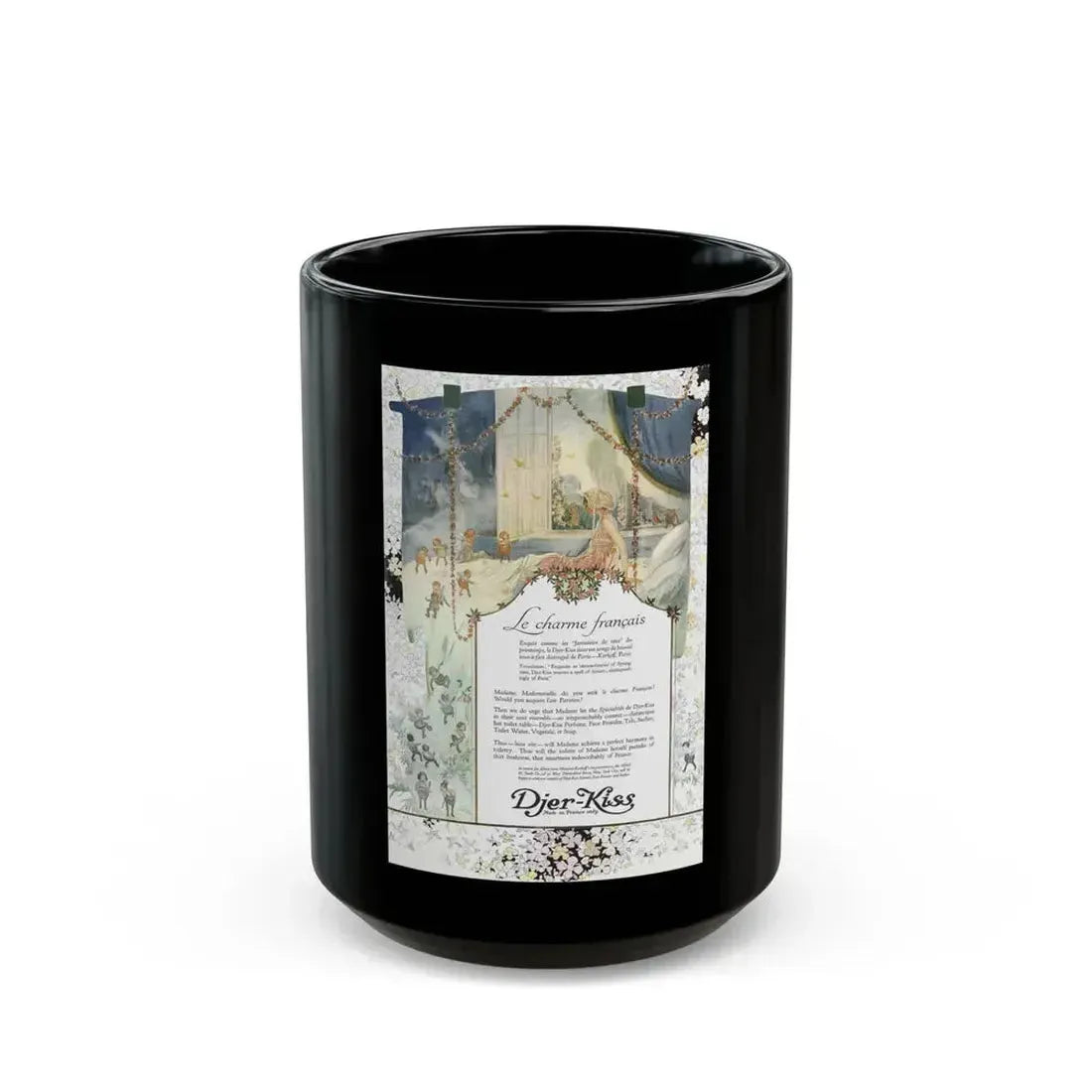 Djer-Kiss ad, Ladies' Home Journal, February 1918 - Black Coffee Mug 15oz - Go Mug Yourself