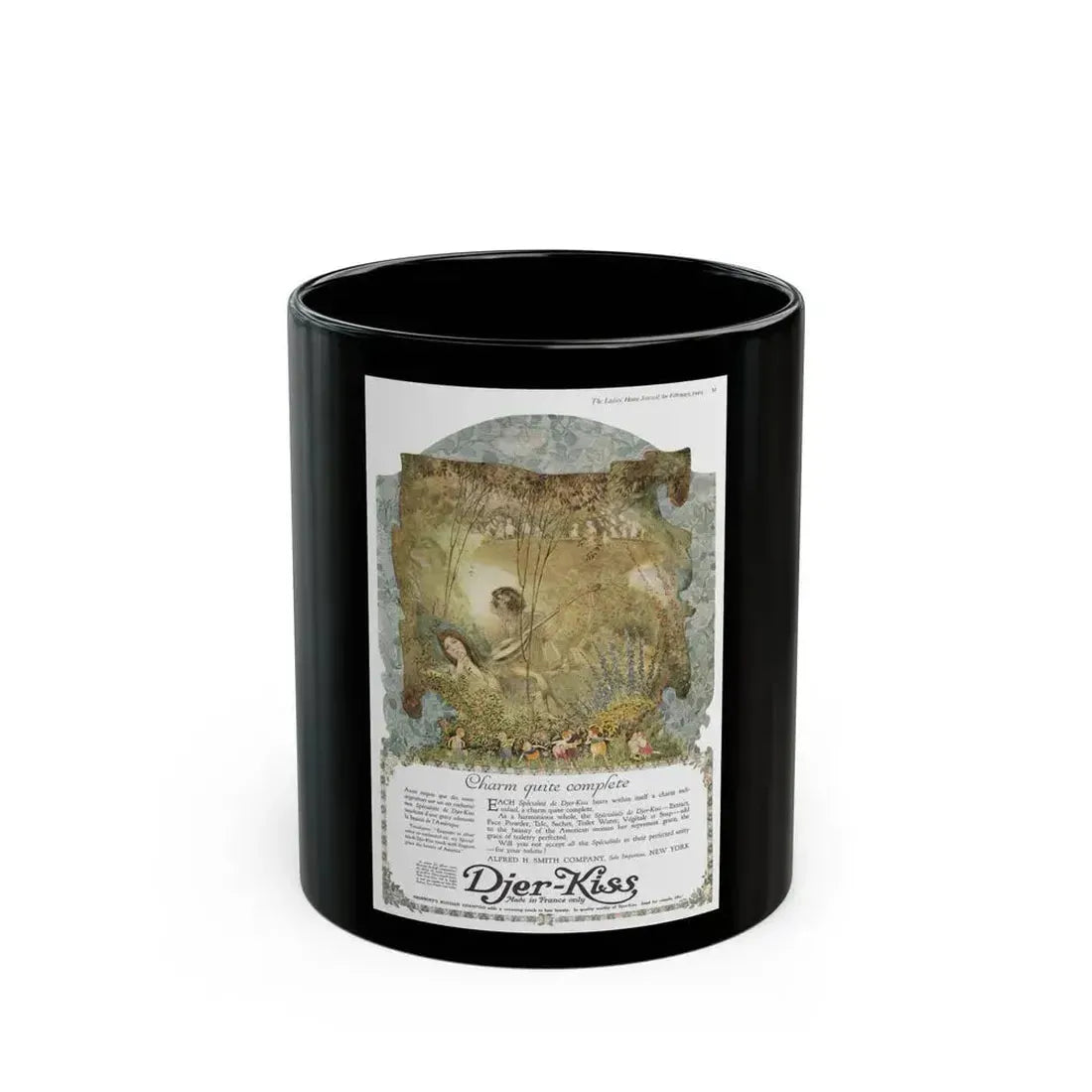 Djer-Kiss ad, Ladies' Home Journal, February 1919 - Black Coffee Mug 11oz - Go Mug Yourself