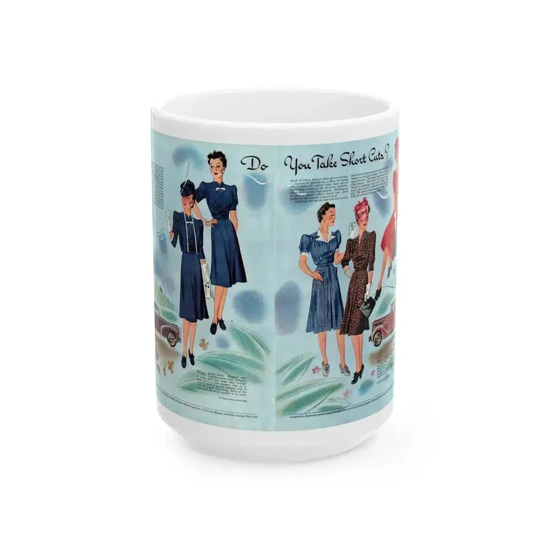 Do You Take Short Cutz, Woman's Home Companion, April 1940 - White Coffee Mug 15oz - Go Mug Yourself