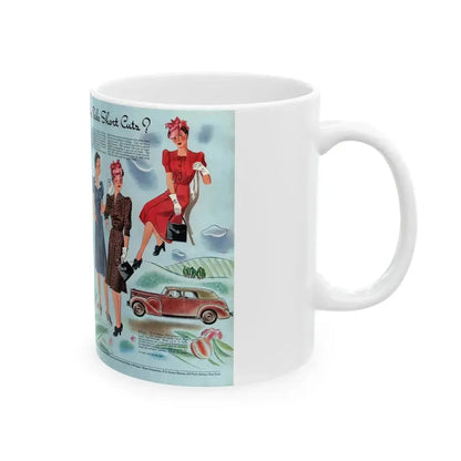 Do You Take Short Cutz, Woman's Home Companion, April 1940 - White Coffee Mug - Go Mug Yourself