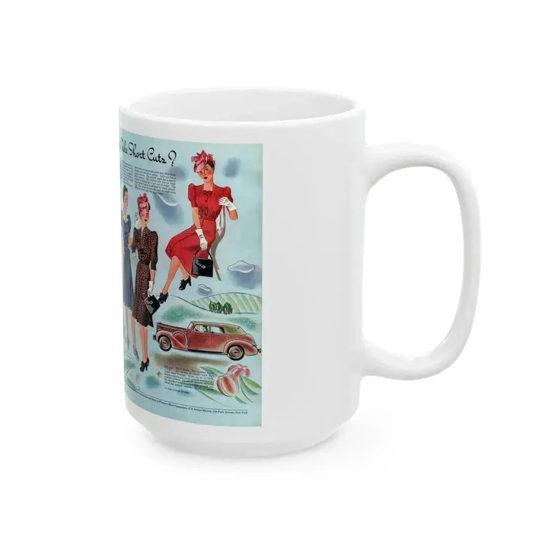 Do You Take Short Cutz, Woman's Home Companion, April 1940 - White Coffee Mug - Go Mug Yourself