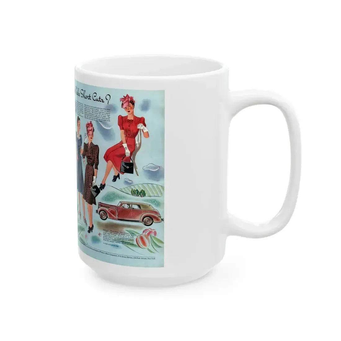 Do You Take Short Cutz, Woman's Home Companion, April 1940 - White Coffee Mug - Go Mug Yourself