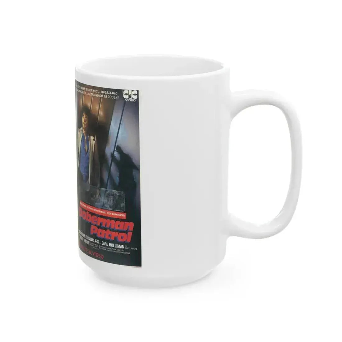 DOBERMAN PATROL (VHS COVER) - White Coffee Mug - Go Mug Yourself