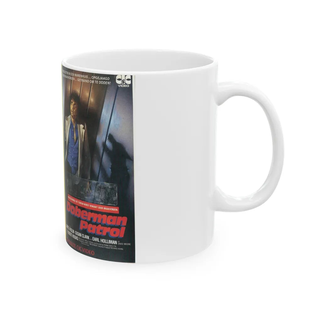 DOBERMAN PATROL (VHS COVER) - White Coffee Mug-Go Mug Yourself