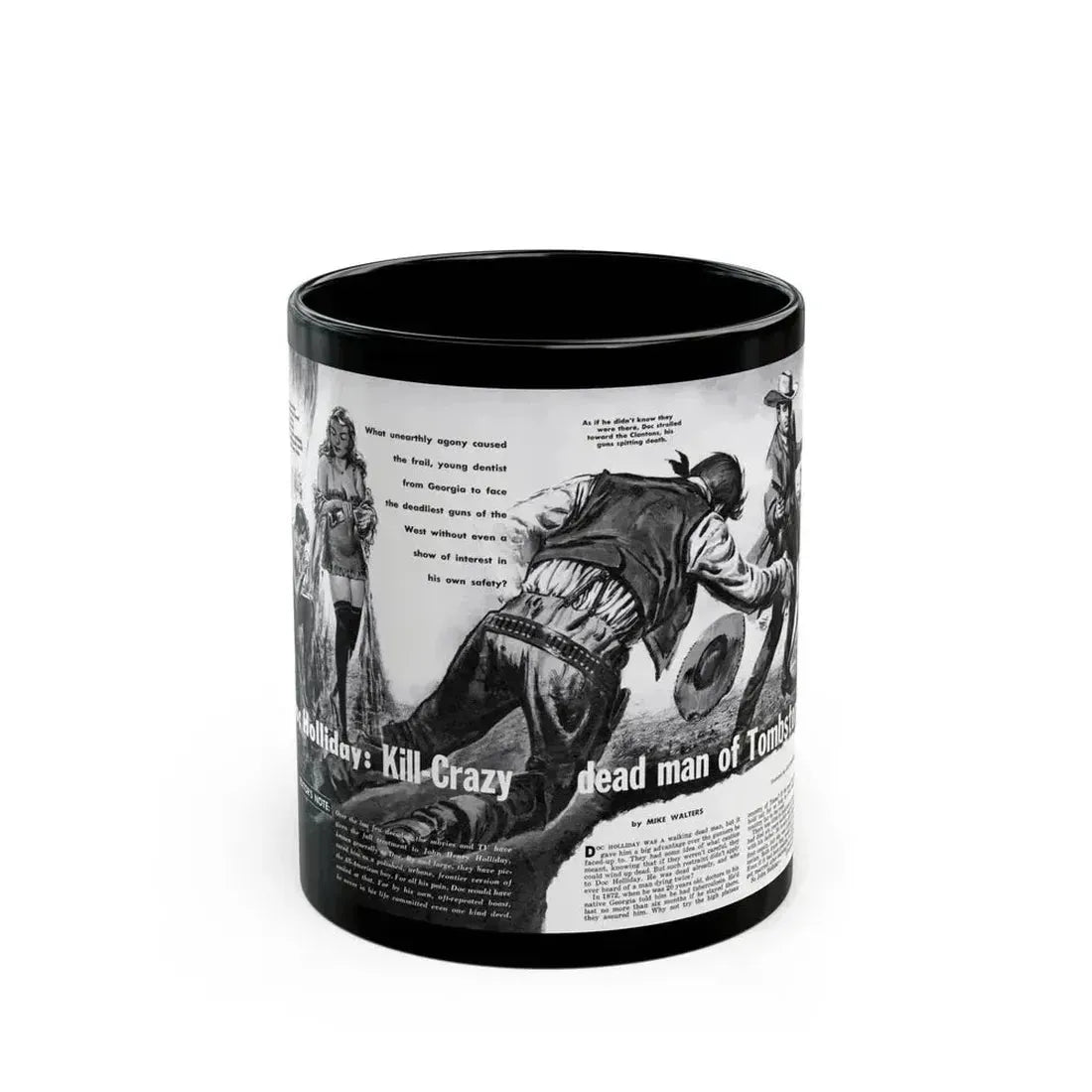 Doc Holliday - Kill-Crazy dead man of Tombstone, Man's Adventure, December 1958 - Black Coffee Mug 11oz - Go Mug Yourself