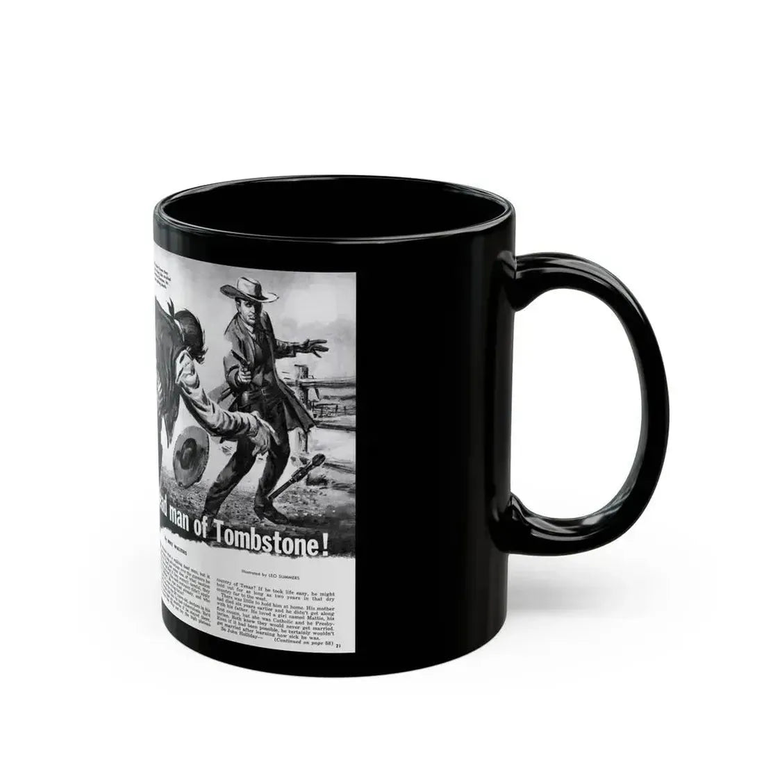 Doc Holliday - Kill-Crazy dead man of Tombstone, Man's Adventure, December 1958 - Black Coffee Mug - Go Mug Yourself