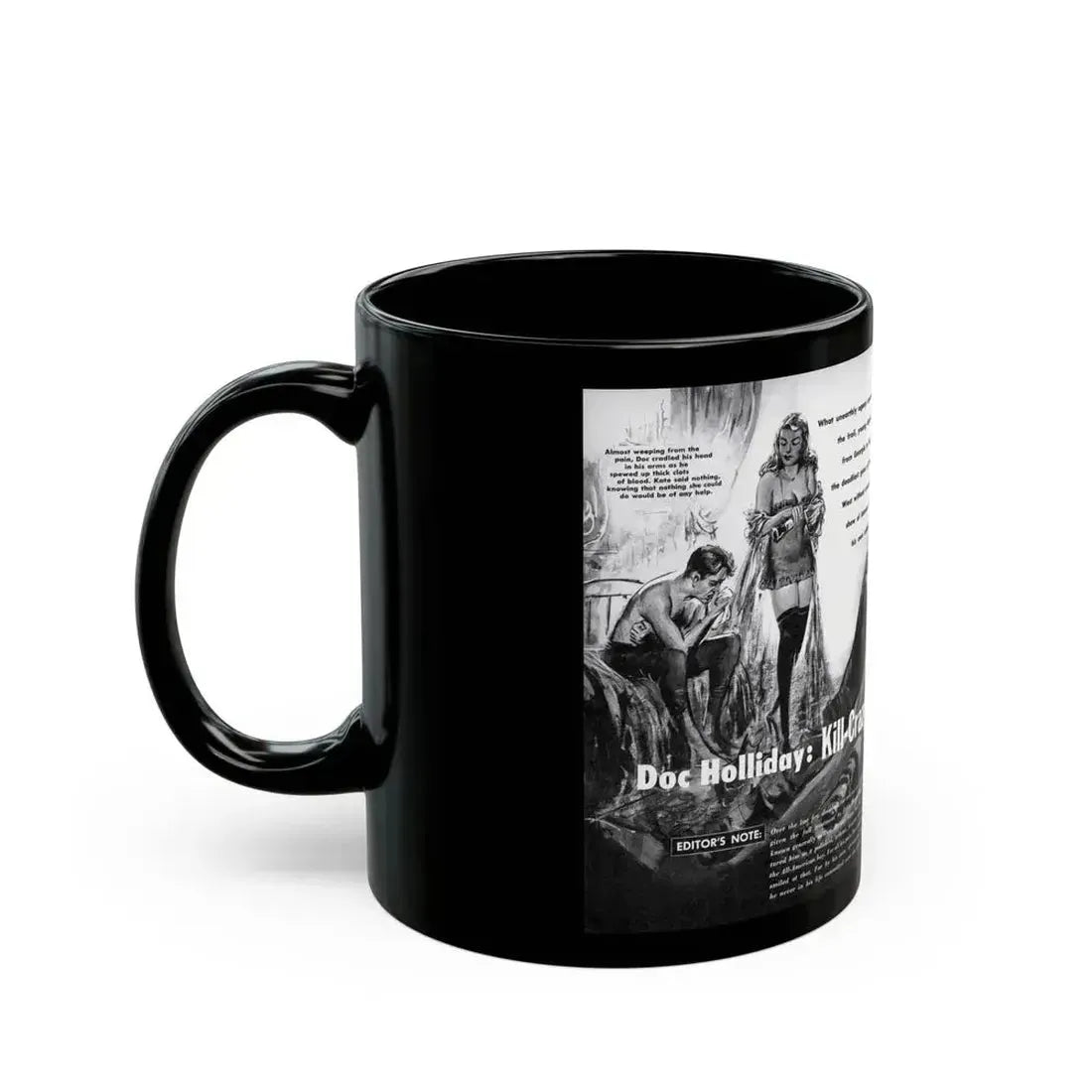 Doc Holliday - Kill-Crazy dead man of Tombstone, Man's Adventure, December 1958 - Black Coffee Mug - Go Mug Yourself