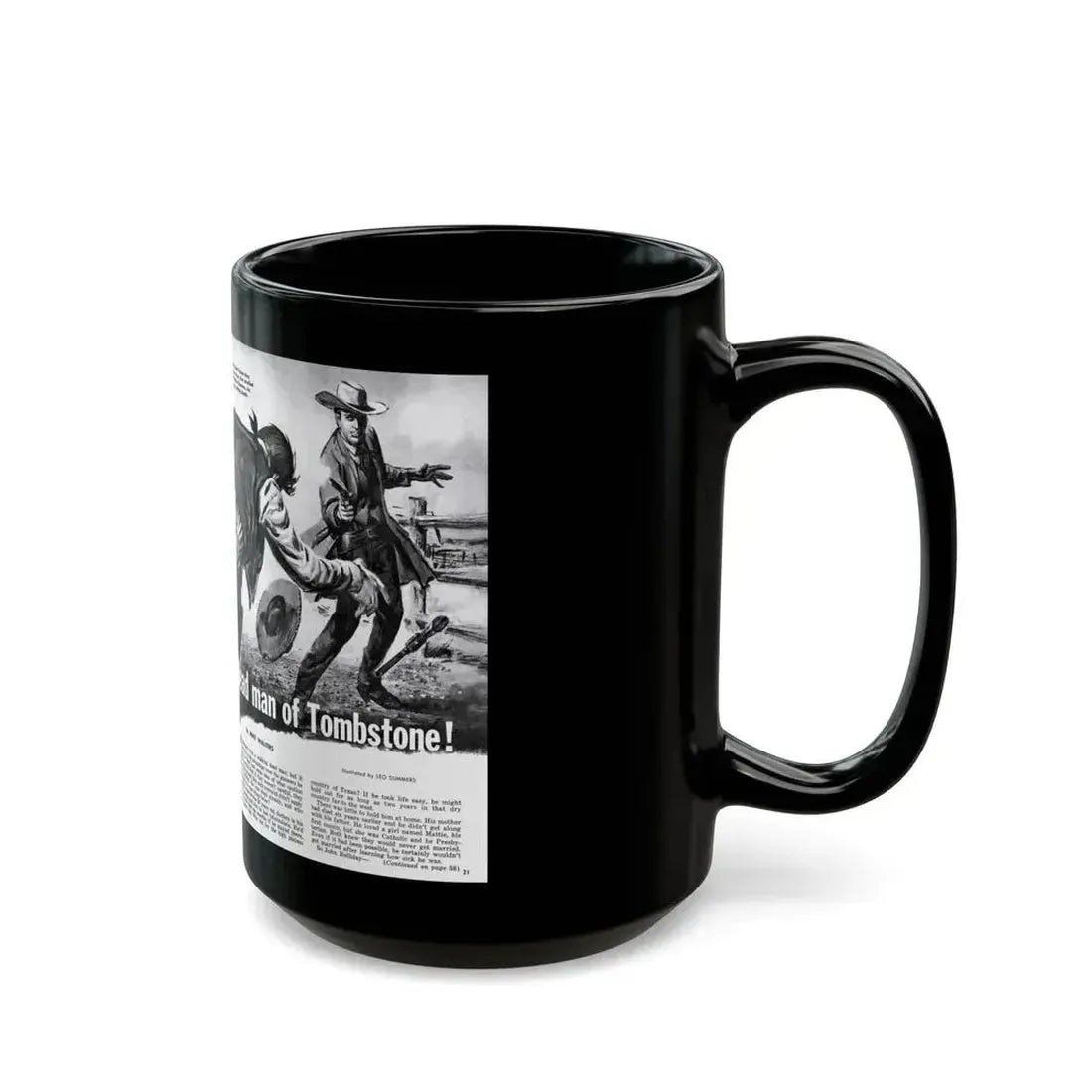 Doc Holliday - Kill-Crazy dead man of Tombstone, Man's Adventure, December 1958 - Black Coffee Mug - Go Mug Yourself