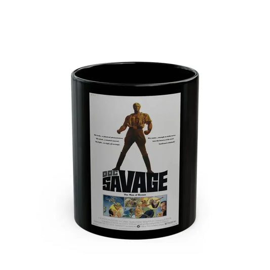 DOC SAVAGE THE MAN  OF BRONZE 1975 Movie Poster - Black Coffee Mug 11oz - Go Mug Yourself