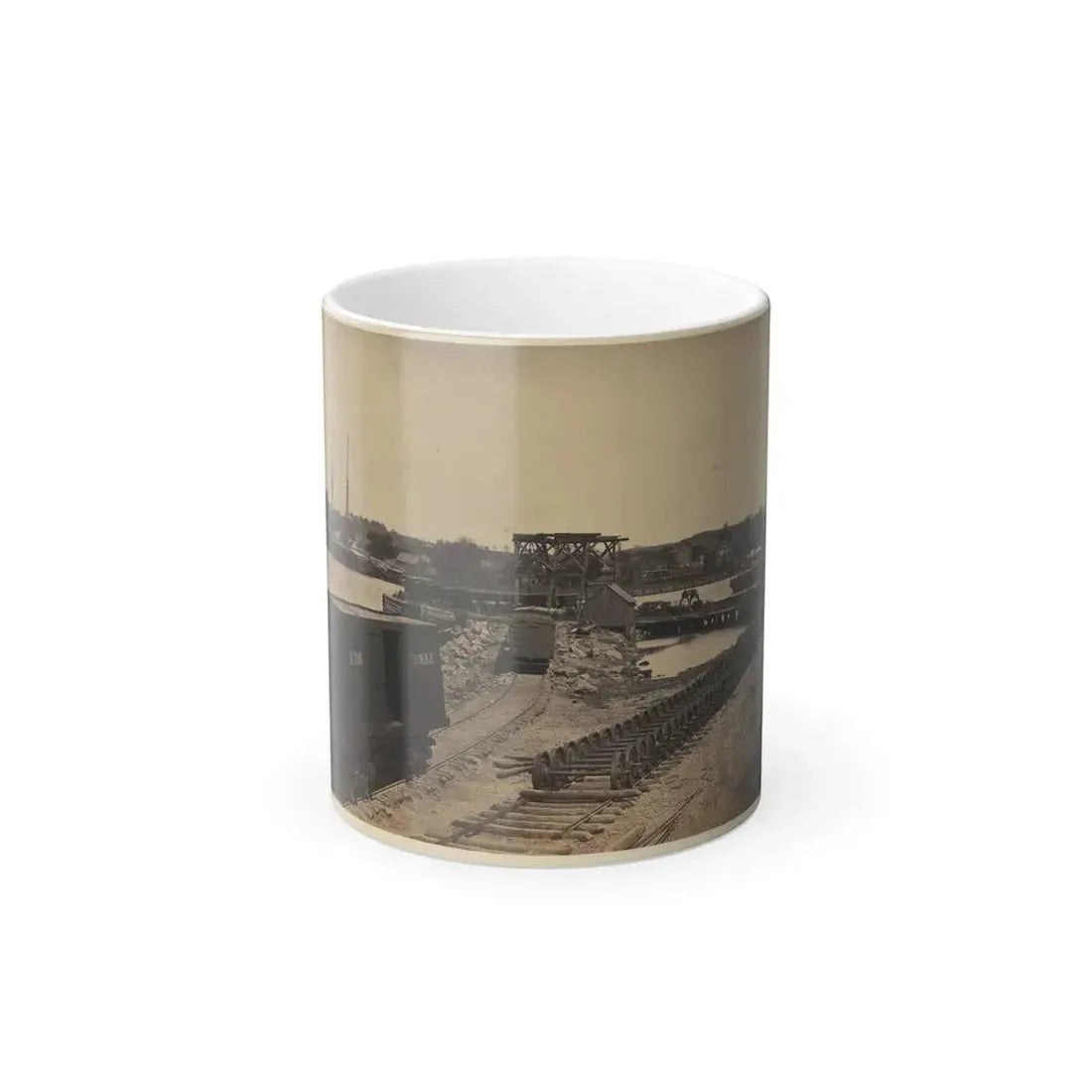 Dock on the South Side of the James River, Opposite Richmond, Va.(2) (U.S. Civil War) Color Changing Coffee Mug 11oz Default Title 11oz - Go Mug Yourself