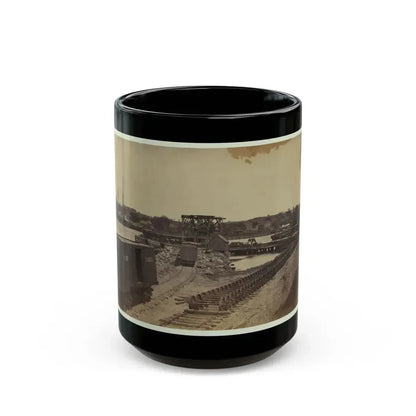 Dock On The South Side Of The James River, Opposite Richmond, Va. (U.S. Civil War) Black Coffee Mug 15oz - Go Mug Yourself