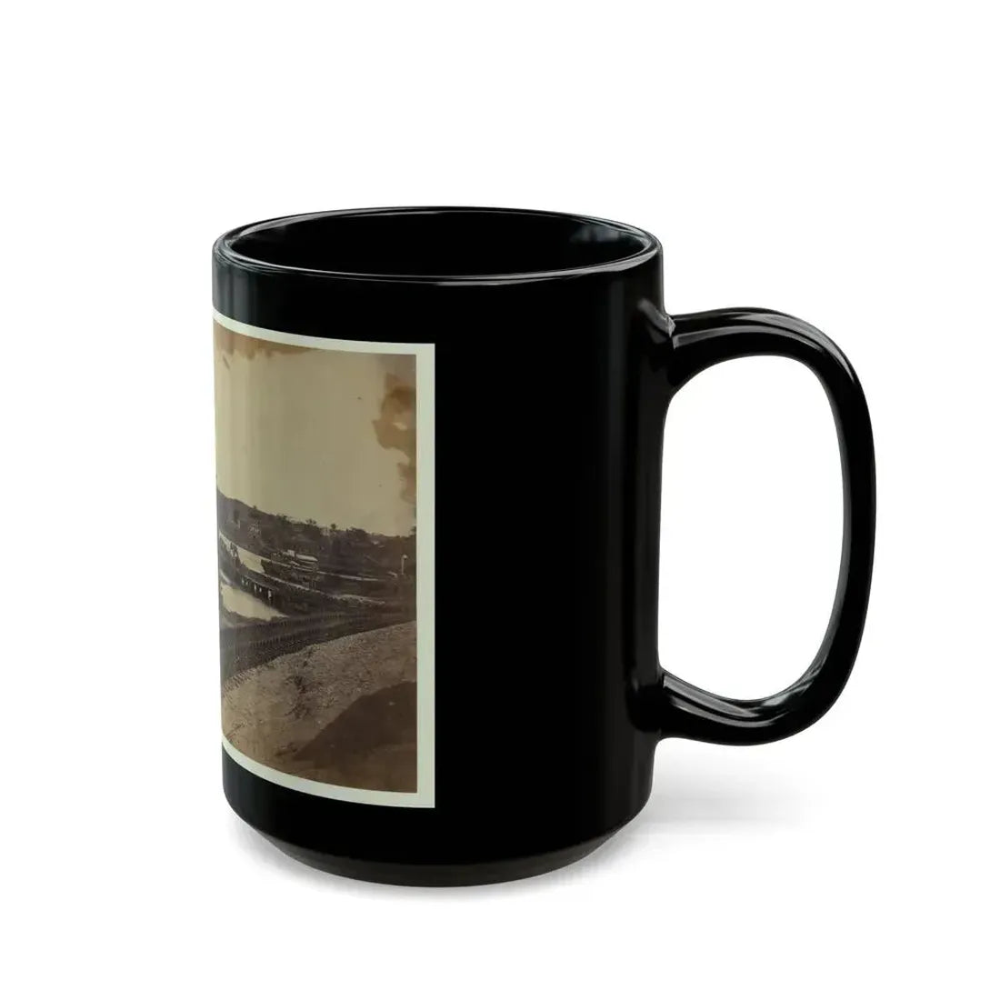 Dock On The South Side Of The James River, Opposite Richmond, Va. (U.S. Civil War) Black Coffee Mug - Go Mug Yourself