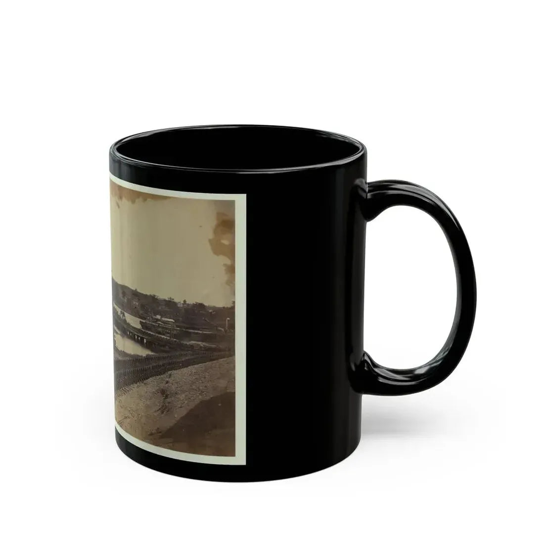 Dock On The South Side Of The James River, Opposite Richmond, Va. (U.S. Civil War) Black Coffee Mug - Go Mug Yourself