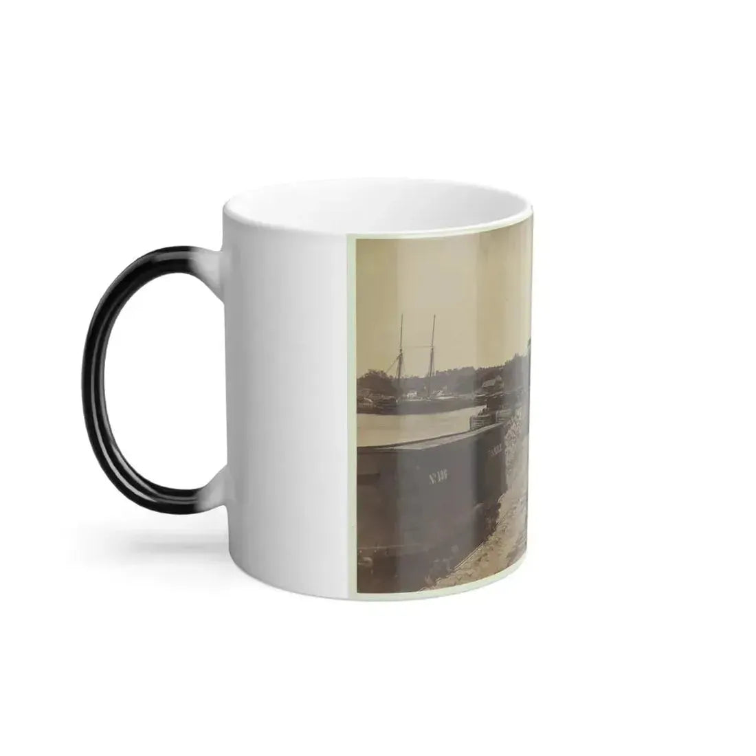 Dock on the South Side of the James River, Opposite Richmond, Va. (U.S. Civil War) Color Changing Coffee Mug 11oz - Go Mug Yourself