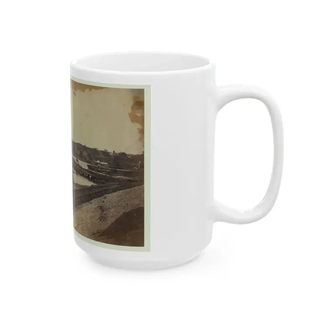 Dock On The South Side Of The James River, Opposite Richmond, Va. (U.S. Civil War) White Coffee Mug - Go Mug Yourself