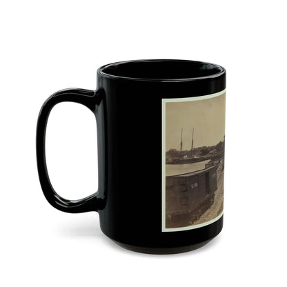 Dock On The South Side Of The James River, Opposite Richmond, Va. (U.S. Civil War) Black Coffee Mug-Go Mug Yourself