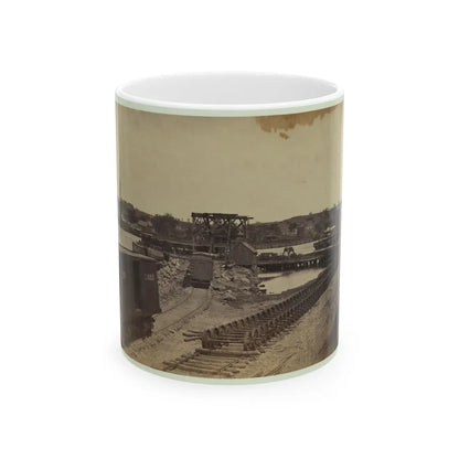 Dock On The South Side Of The James River, Opposite Richmond, Va. (U.S. Civil War) White Coffee Mug-11oz-Go Mug Yourself