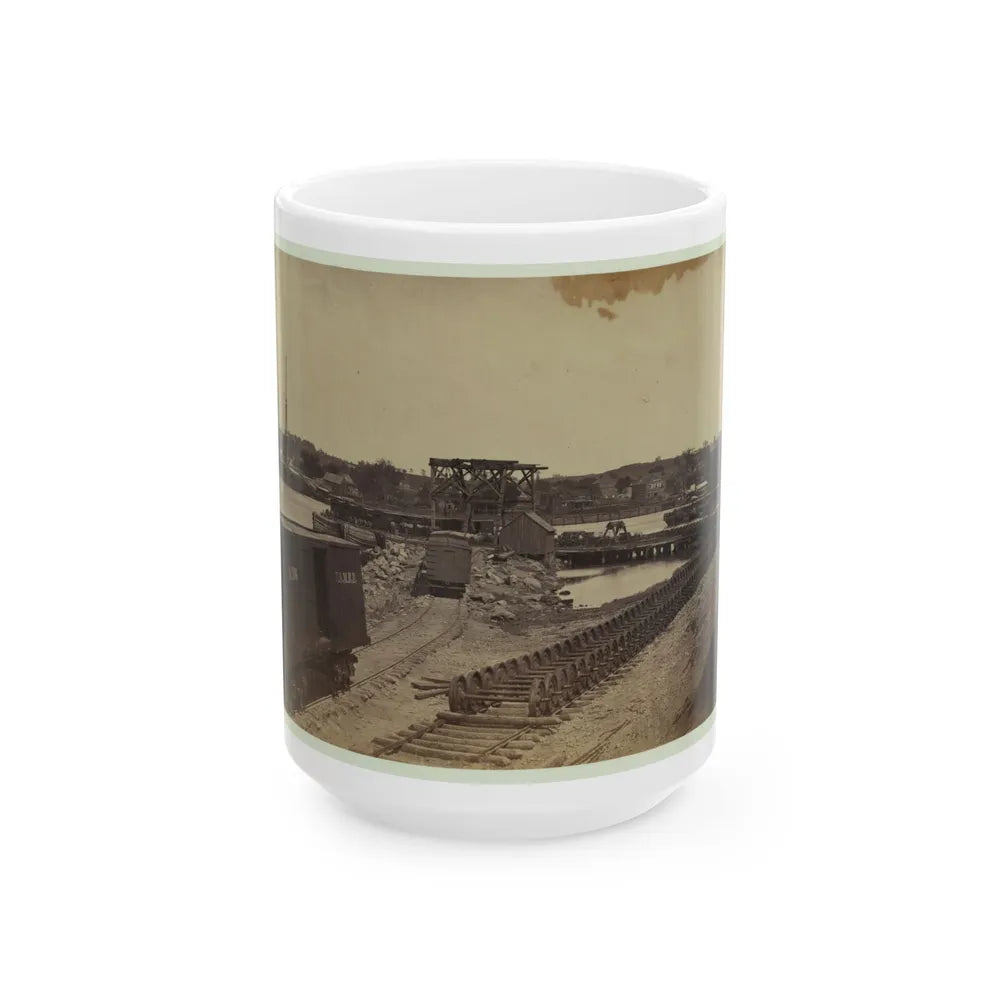 Dock On The South Side Of The James River, Opposite Richmond, Va. (U.S. Civil War) White Coffee Mug-15oz-Go Mug Yourself