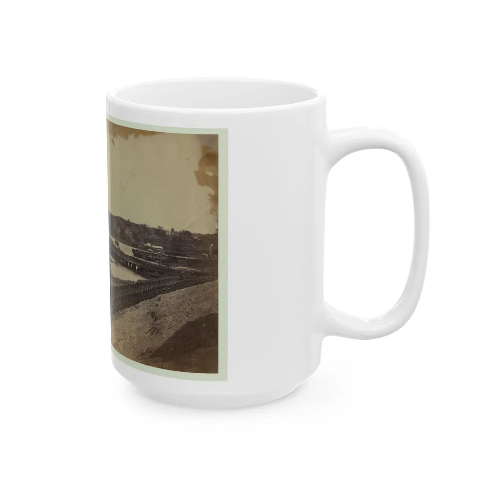 Dock On The South Side Of The James River, Opposite Richmond, Va. (U.S. Civil War) White Coffee Mug-Go Mug Yourself