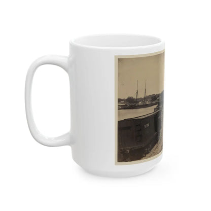 Dock On The South Side Of The James River, Opposite Richmond, Va.(2) (U.S. Civil War) White Coffee Mug-Go Mug Yourself