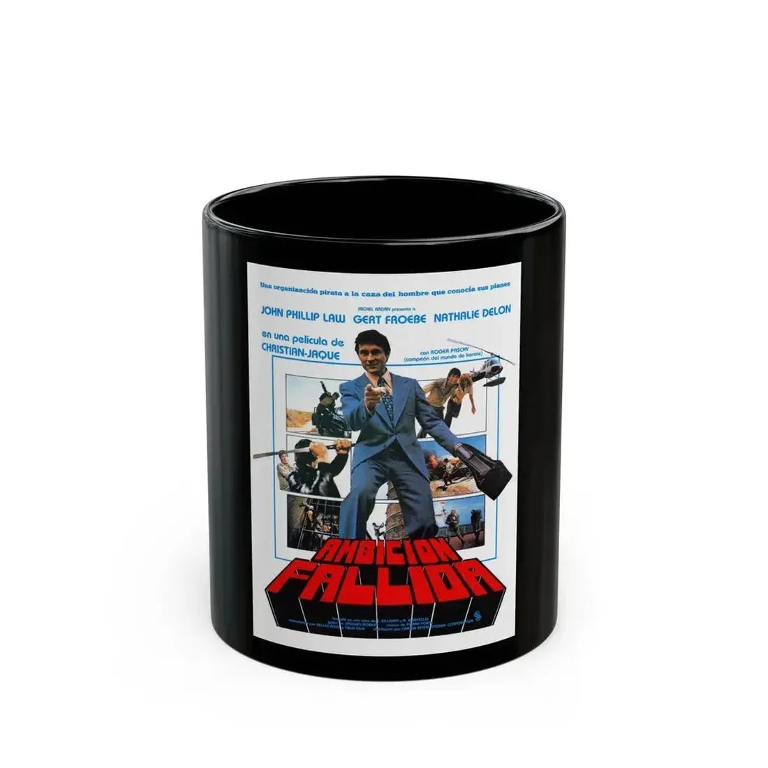 DOCTEUR JUSTICE 1975 Movie Poster - Black Coffee Mug 11oz - Go Mug Yourself