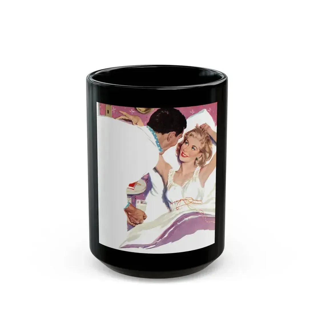 Doctor And Son by Richard Gordon, Woman's Own magazine, 1959 - Black Coffee Mug 15oz - Go Mug Yourself