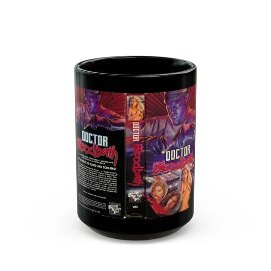 DOCTOR BLOODBATH (VHS COVER) - Black Coffee Mug 15oz - Go Mug Yourself