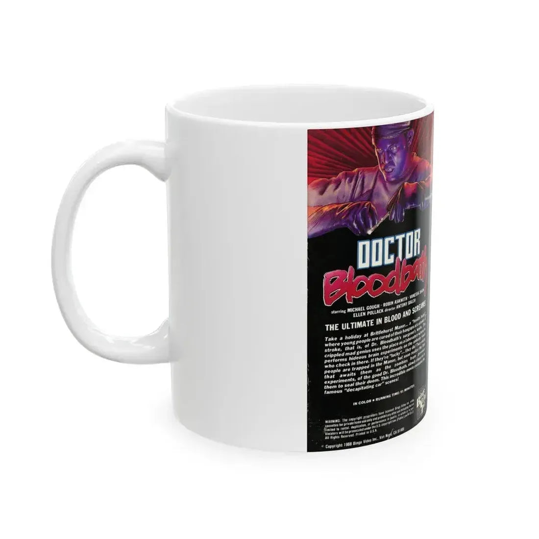 DOCTOR BLOODBATH (VHS COVER) - White Coffee Mug - Go Mug Yourself