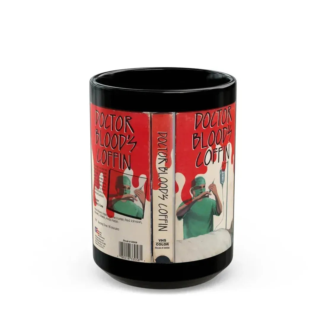 DOCTOR BLOODS COFFIN (VHS COVER) - Black Coffee Mug 15oz - Go Mug Yourself