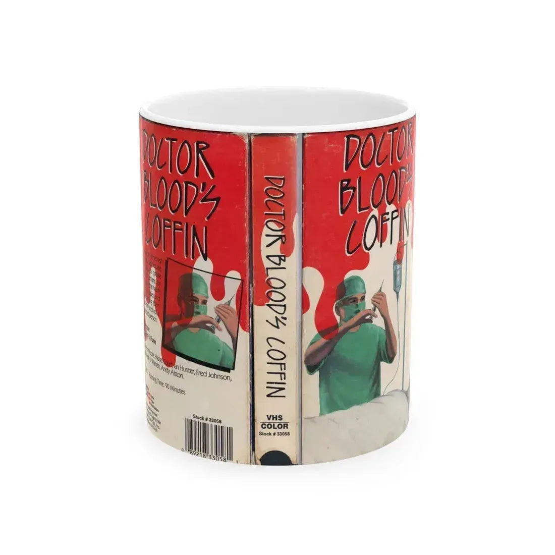 DOCTOR BLOODS COFFIN (VHS COVER) - White Coffee Mug 11oz - Go Mug Yourself