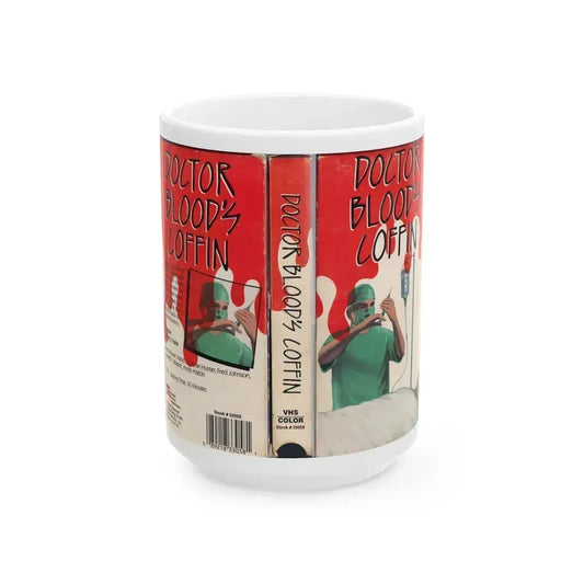 DOCTOR BLOODS COFFIN (VHS COVER) - White Coffee Mug 15oz - Go Mug Yourself