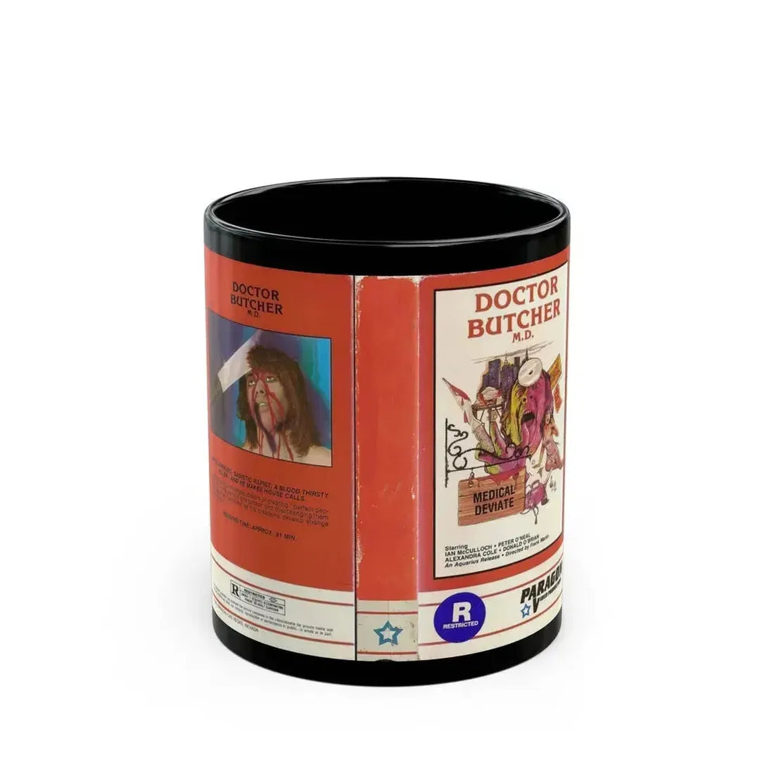 DOCTOR BUTCHER MD (VHS COVER) - Black Coffee Mug 11oz - Go Mug Yourself