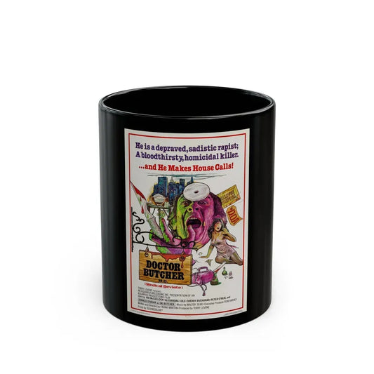 DOCTOR BUTCHER M.D. (ZOMBIE HOLOCAUST) 1980 Movie Poster - Black Coffee Mug 11oz - Go Mug Yourself
