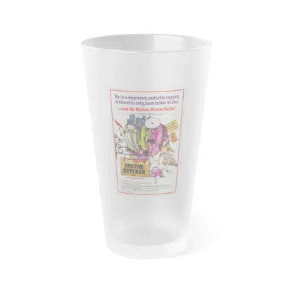 DOCTOR BUTCHER M.D. (ZOMBIE HOLOCAUST) 1980 Movie Poster - Frosted Pint Glass 16oz 16oz Frosted - Go Mug Yourself