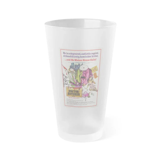 DOCTOR BUTCHER M.D. (ZOMBIE HOLOCAUST) 1980 Movie Poster - Frosted Pint Glass 16oz 16oz Frosted - Go Mug Yourself