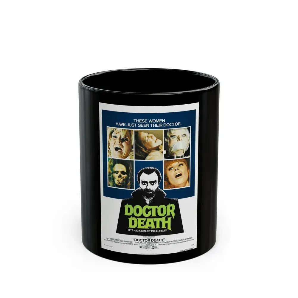 DOCTOR DEATH 1973 Movie Poster - Black Coffee Mug 11oz - Go Mug Yourself