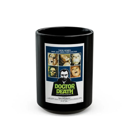 DOCTOR DEATH 1973 Movie Poster - Black Coffee Mug 15oz - Go Mug Yourself