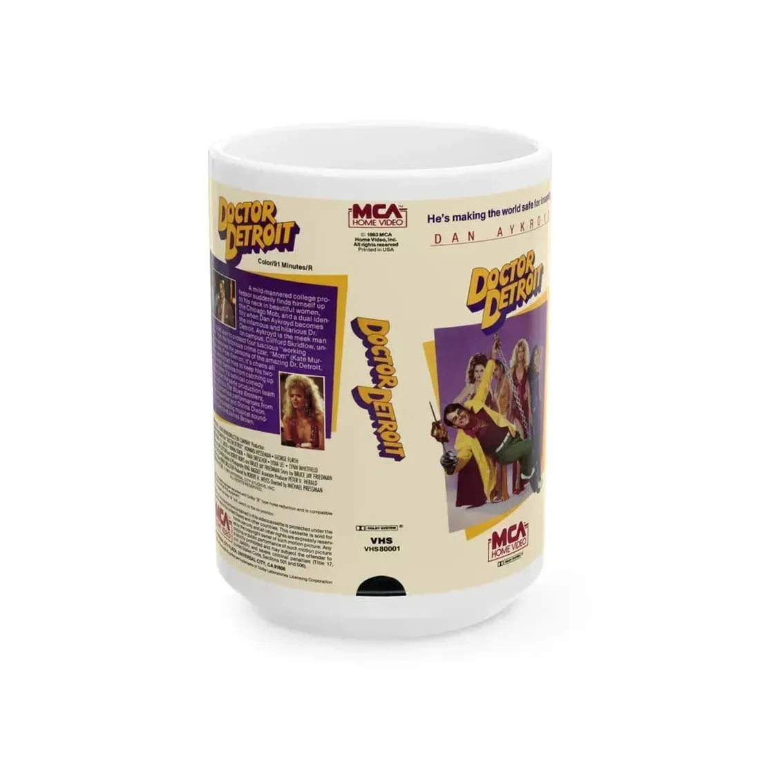 DOCTOR DETROIT (VHS COVER) - White Coffee Mug 15oz - Go Mug Yourself