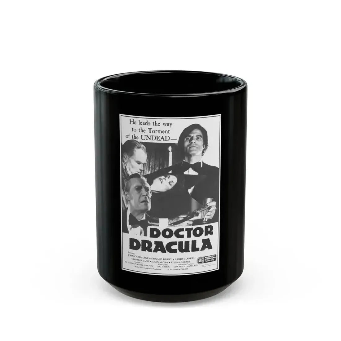 DOCTOR DRACULA 1978 Movie Poster - Black Coffee Mug 15oz - Go Mug Yourself