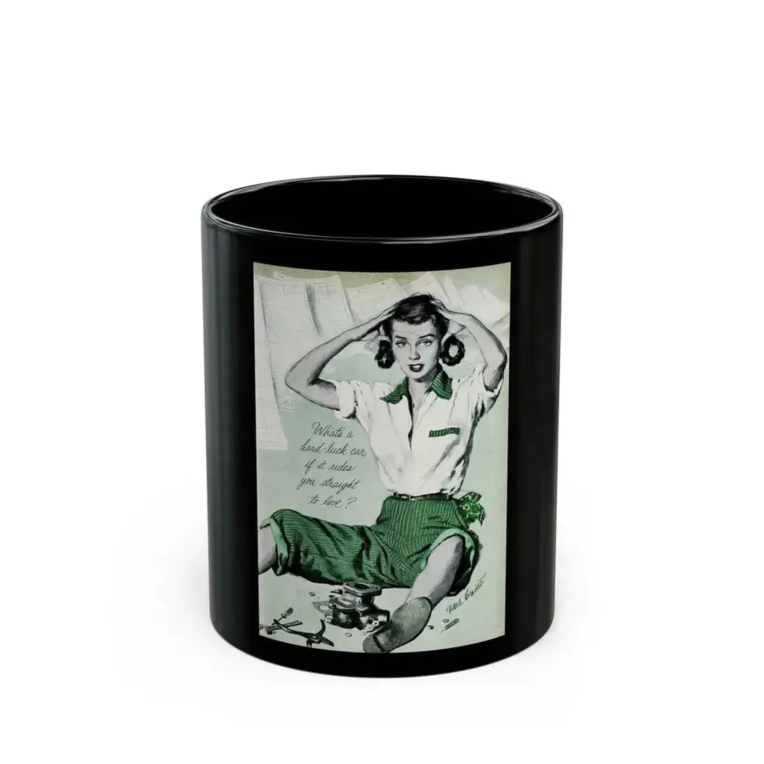 Doctor's Car, Good Housekeeping, December 1949 - Black Coffee Mug 11oz - Go Mug Yourself